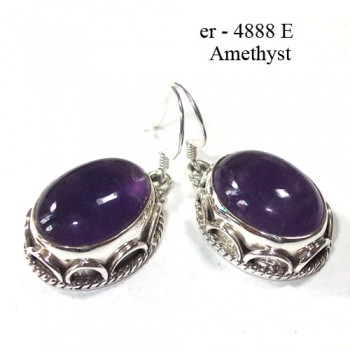 925 silver purple amethyst cute earrings